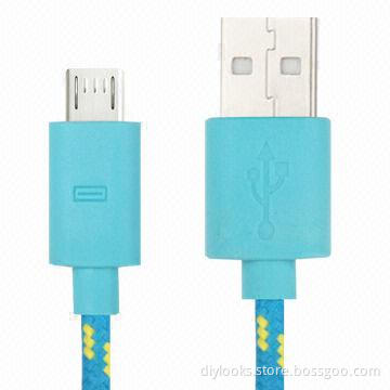 Nylon Netting Style Micro 5 Pin USB Data Transfer/Charge Cable for Samsung Galaxy S IV/i9500/S